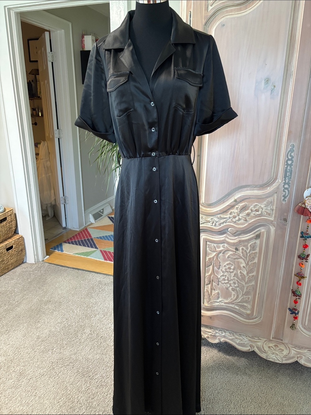 STAUD Millie Belted Satin Maxi Shirt
Dress - Picture 3 of 12